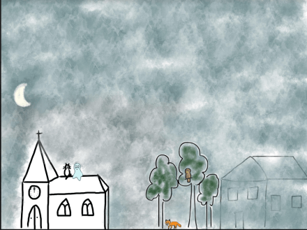 FLG at night with cat